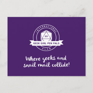 Geek Girl Pen Pals Club Postcard