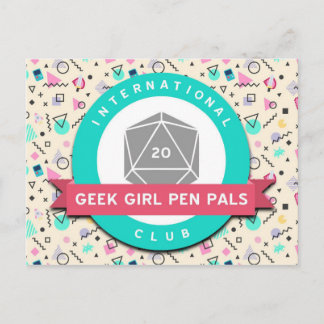 Geek Girl Pen Pals logo postcard