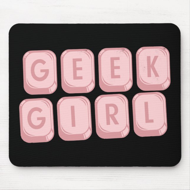 Geek Girl Pink Keyboard Mousepad (Front)