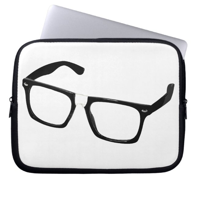 Geek glasses laptop sleeve (Front)