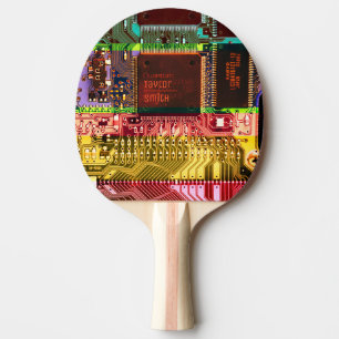 Geek & Glitch printed circuit board robotic Name Ping Pong Paddle