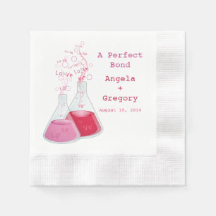Geek Heart Chemistry Offbeat Personalised Wedding Napkin