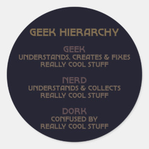 Geek Hierarchy (Bronzed) Classic Round Sticker