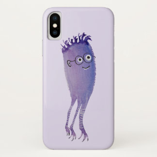 Geek Jellyfish Funny Monster With Glasses Watercol iPhone X Case