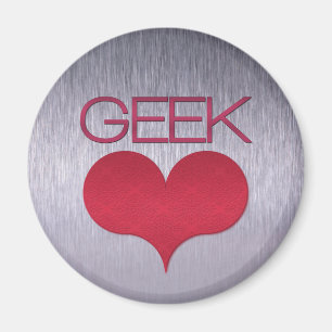 Geek Love (Heart) Magnet, Dark Pink Magnet