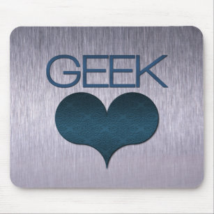 Geek Love (Heart) Mousepad, Dark Blue Mouse Mat