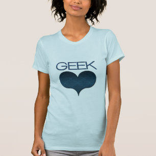 Geek Love (Heart) Women's Light Tee, Dark Blue T-Shirt