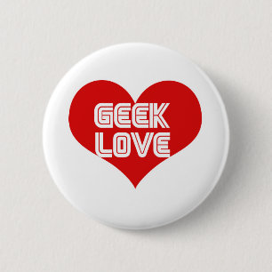 Geek Love Valentines Day Heart 6 Cm Round Badge