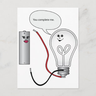 Geek Love You Complete Me Electrical Circuit Postcard