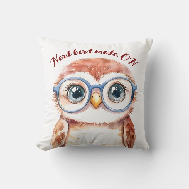 Geek Nerd Bird  Cushion (Front)