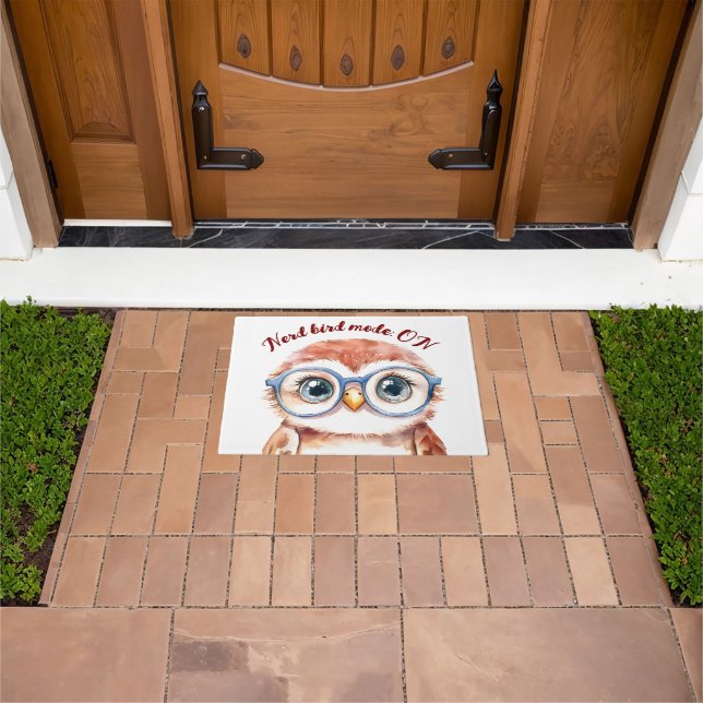 Geek Nerd Bird  Doormat (Outdoor)