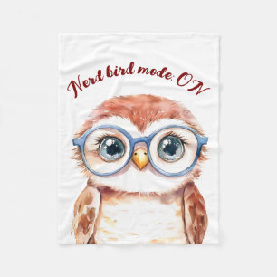 Geek Nerd Bird  Fleece Blanket