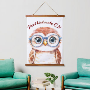 Geek Nerd Bird  Hanging Tapestry