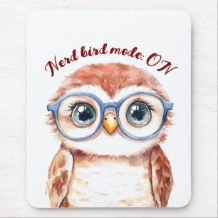 Geek Nerd Bird  Mouse Mat
