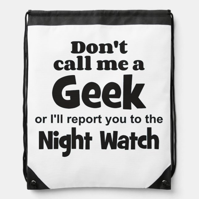 Geek Night Watch bf Drawstring Bag (Front)