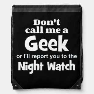 Geek Night Watch wf Drawstring Bag