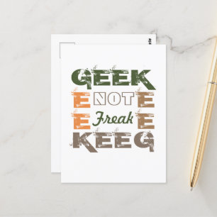 Geek not Freak Postcard