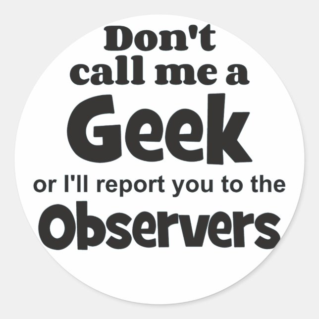 Geek Observers bf Classic Round Sticker (Front)