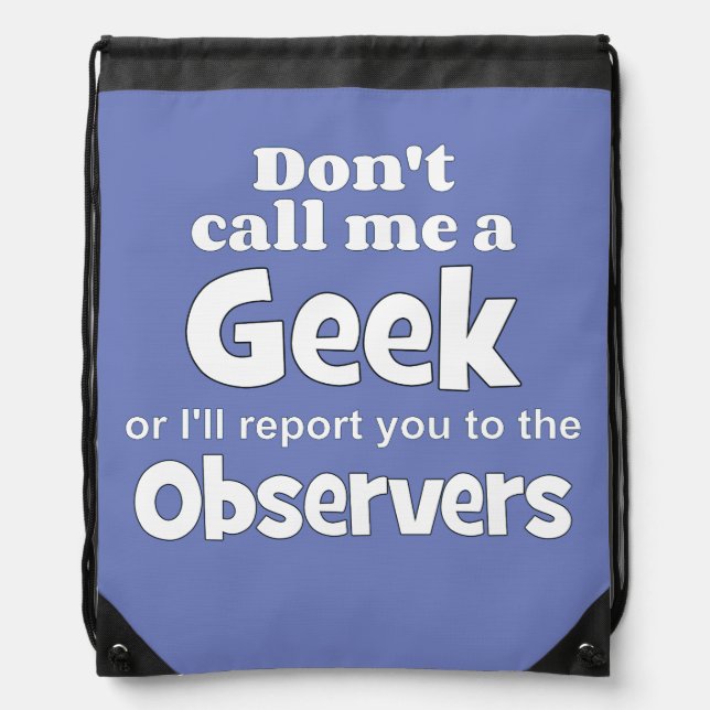 Geek Observers wf Drawstring Bag (Front)