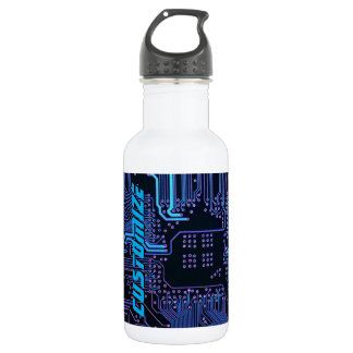 Geek Out Custom PCB Blue Electronic Circuit Board 532 Ml Water Bottle