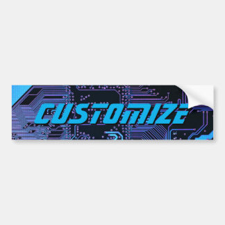 Geek Out Custom PCB Blue Electronic Circuit Board Bumper Sticker