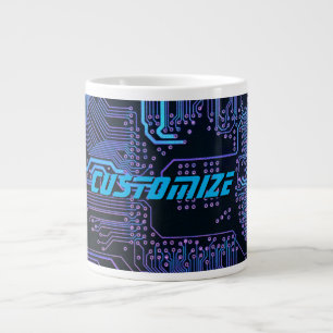 Geek Out Custom PCB Blue Electronic Circuit Board Large Coffee Mug