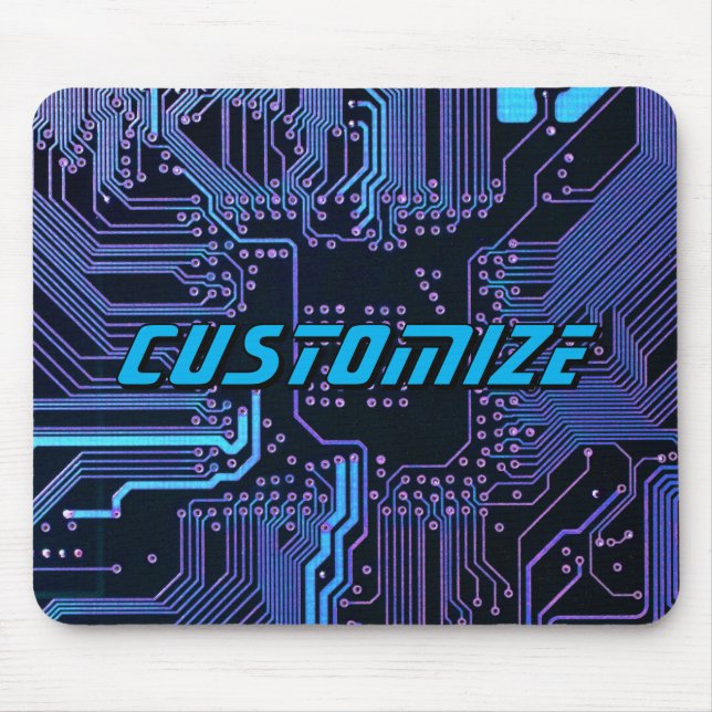 Geek Out Custom PCB Blue Electronic Circuit Board Mouse Mat (Front)
