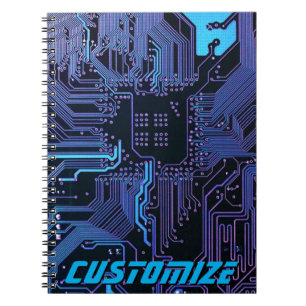 Geek Out Custom PCB Blue Electronic Circuit Board Notebook