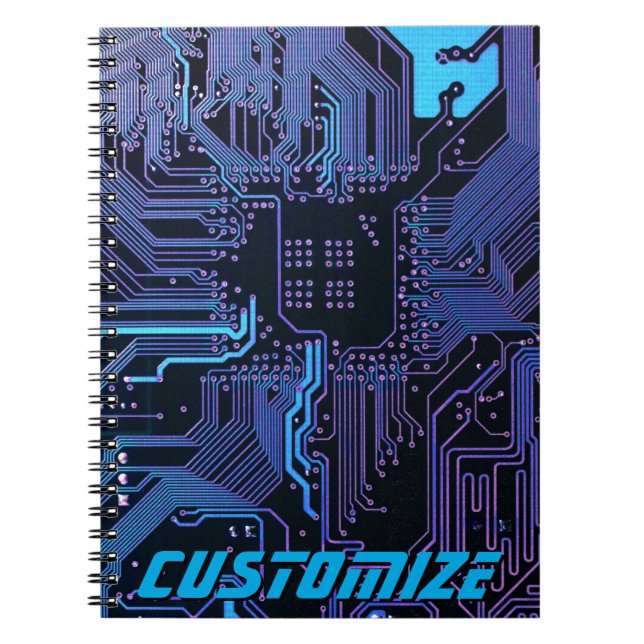 Geek Out Custom PCB Blue Electronic Circuit Board Notebook (Front)