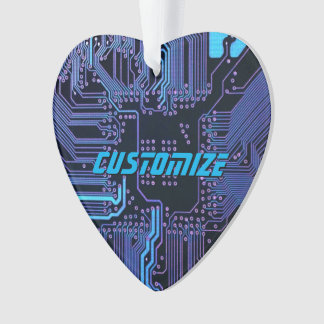 Geek Out Custom PCB Blue Electronic Circuit Board Ornament