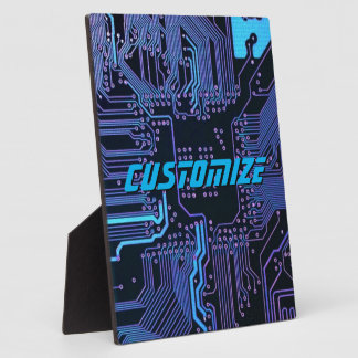 Geek Out Custom PCB Blue Electronic Circuit Board Plaque