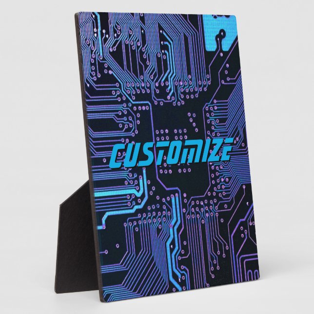 Geek Out Custom PCB Blue Electronic Circuit Board Plaque (Side)