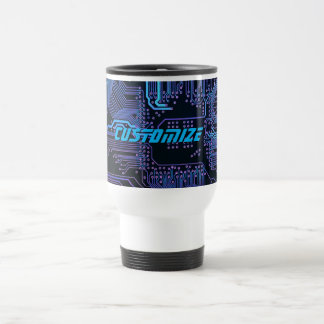 Geek Out Custom PCB Blue Electronic Circuit Board Travel Mug