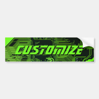 Geek Out Custom PCB Green Electronic Circuit Board Bumper Sticker