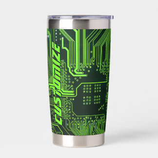 Geek Out Custom PCB Green Electronic Circuit Board Insulated Tumbler