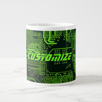 Geek Out Custom PCB Green Electronic Circuit Board Large Coffee Mug
