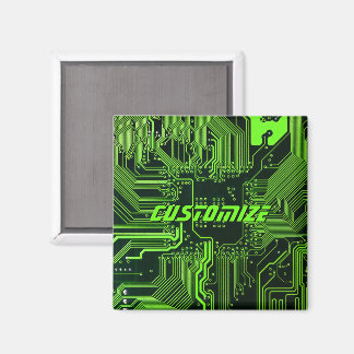 Geek Out Custom PCB Green Electronic Circuit Board Magnet