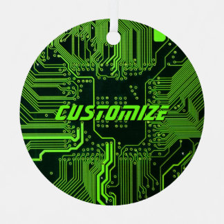 Geek Out Custom PCB Green Electronic Circuit Board Metal Tree Decoration