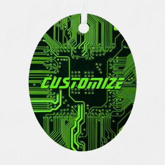 Geek Out Custom PCB Green Electronic Circuit Board Metal Tree Decoration