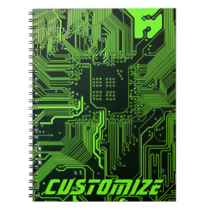 Geek Out Custom PCB Green Electronic Circuit Board Notebook
