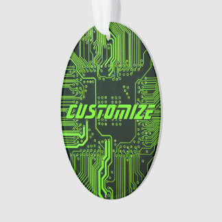 Geek Out Custom PCB Green Electronic Circuit Board Ornament
