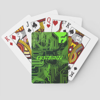 Geek Out Custom PCB Green Electronic Circuit Board Playing Cards