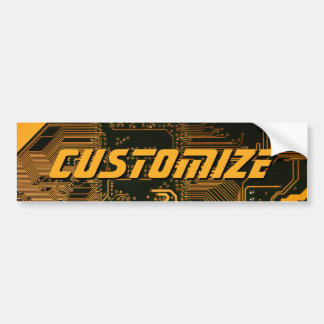 Geek Out Custom PCB Orange Circuit Board Bumper Sticker