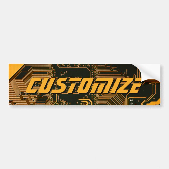 Geek Out Custom PCB Orange Circuit Board Bumper Sticker (Front)