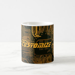 Geek Out Custom PCB Orange Circuit Board Coffee Mug