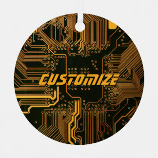 Geek Out Custom PCB Orange Circuit Board Metal Tree Decoration