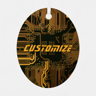 Geek Out Custom PCB Orange Circuit Board Metal Tree Decoration