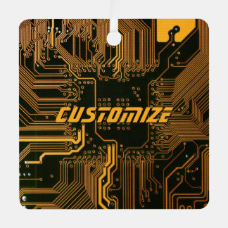 Geek Out Custom PCB Orange Circuit Board Metal Tree Decoration