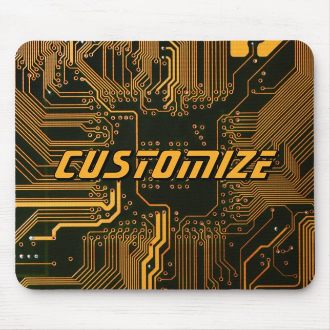 Geek Out Custom PCB Orange Circuit Board Mouse Mat (Front)