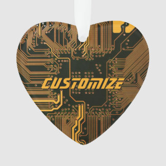 Geek Out Custom PCB Orange Circuit Board Ornament